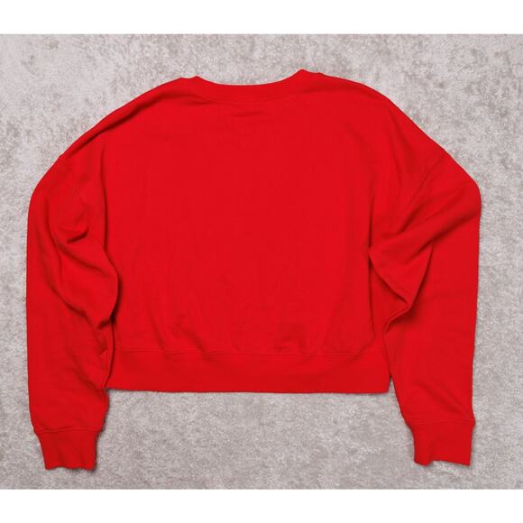 Fabletics Year Round Red Terry Cropped Sweatshirt Womens Size XL - Picture 2 of 7